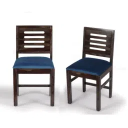 Ikiriya Rosslyn Solid Blue & Dark Brown Wood Dining Chair Mahogany Finish - Set of 2-image-55