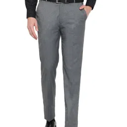 Cantabil Grey Regular Fit Flat Front Trousers-image-90