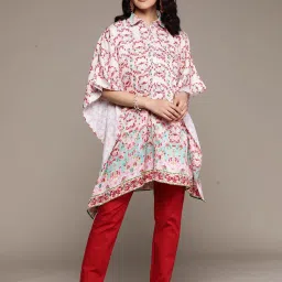 aarke Ritu Kumar Ecru Printed A Line Kaftan Kurti image 1