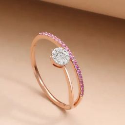 Malabar Gold and Diamonds 18k Rose Gold & Diamond Mine Ring for Women-image-70
