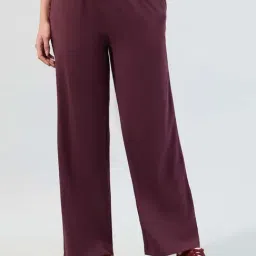 U.S. Polo Assn. Maroon Cotton Wide Leg Fit Trousers-picture-11
