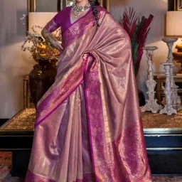 Vardha Mauve Pink Woven Saree With Unstitched Blouse-picture-34