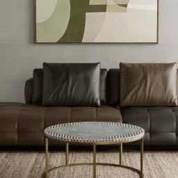 Casagold Harmony Vegan Shell Inlay Coffee Table With Stand - Black image 2