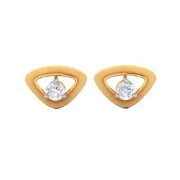 p.c. chandra jewellers BIS Hallmarked 18k Yellow Gold Diamond Triangle Stud Earrings for Women & Girls-picture-32