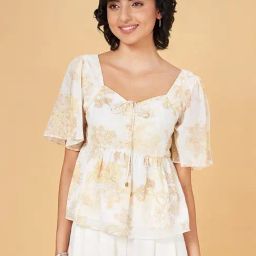 Honey by Pantaloons Beige Printed Top-picture-9