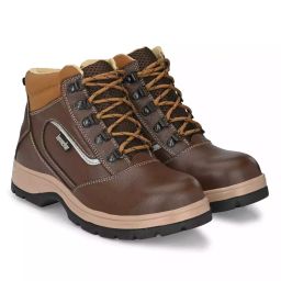 Kavacha Steel Toe Safety Shoes Leather High Ankle Rubber Sole Size UK 6 Brown, S120-image-90