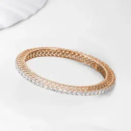 Zavya 925 Silver Rose Gold Elegance CZ Bangle for Women-image-52