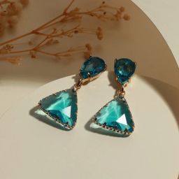Aatmana Gold-Plated Contemporary Drop Earrings image 1