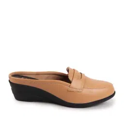 Fausto Women's Tan Mule Wedges-picture-12
