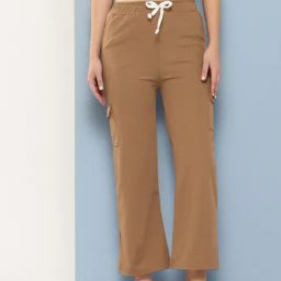 Aarika Brown Nylon Solid Pants-picture-13