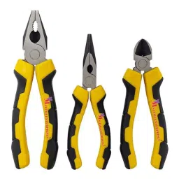 Deli 3 Pcs 8 inch Combination Pliers, 6 inch Long Nose Pliers & 6 inch Diagonal Pliers Set, Dl2008-3-20