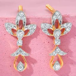 GIVA Lab Grown Diamond 14k (585) Gold Earrings for Women-image-2