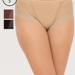 Clovia Multicolor Cotton Regular Fit Self Pattern Panties - Pack Of 3-image-63