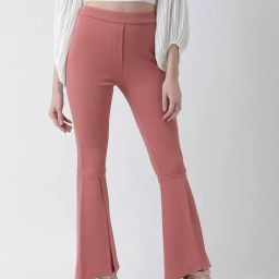 KASSUALLY Pink Regular Fit Mid Rise Trousers-image-43