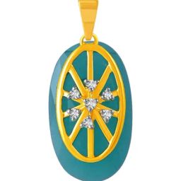 P.C. Chandra Jewellers 14KT (585) Yellow Gold and Diamond Pendant (Without Chain) for Women-image-70