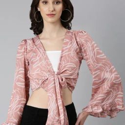 SHOWOFF Mauve Printed Crop Top-17