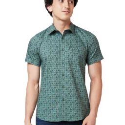 Spykar Green Cotton Regular Fit Checks Shirt-picture-37