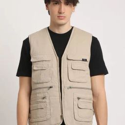 The Bear House Beige Cotton Regular Fit Jacket-image-32