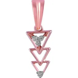 P.C. Chandra Jewellers 14KT (585) Rose Gold and Diamond Pendant (Without Chain) for Women-picture-21
