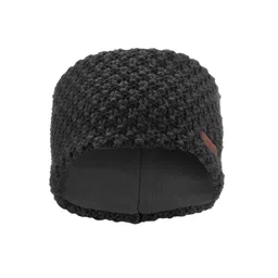WEDZE By Decathlon Unisex Black Solid Chunky-Knit Headband-image-4