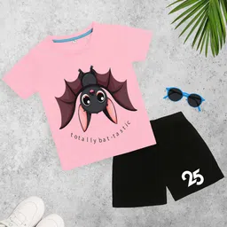 YK Disney Girls Printed Round Neck Pure Cotton T-shirt With Shorts-image-93