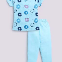 Todd N Teen Kids Blue Cotton Printed T-Shirts & Pajamas Set-image-45