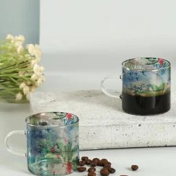 India Circus By Krshna Mehta Multi Glass Printed Mugs-12