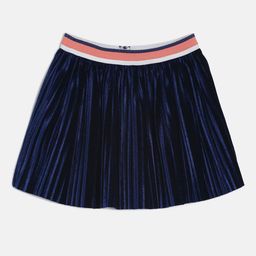 MINI KLUB Girls Blue Solid Flared Skirt-image-41