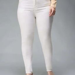 Miss Chase A+ White Plain High-Rise Jeans-image-43