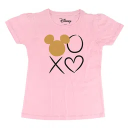 Disney by Wear Your Mind Girls Pink Graphic Print Biowashed Cotton Top-image-50