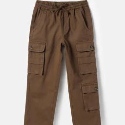 United Colors Of Benetton Boys Brown Cotton Regular Fit Trousers-picture-46