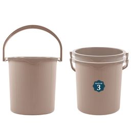 Kuber Industries Magnite Beige 3 Pieces Striped Bucket 25L-39