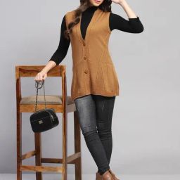 Monte Carlo Mustard Regular Fit Self Pattern Cardigan image 5