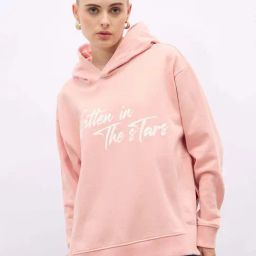 Styli Pink Plain Hoodie-image-85