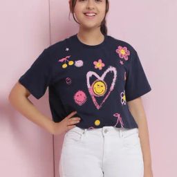 Li'L Tomatoes Navy Graphic Regular Fit Croptop-picture-42