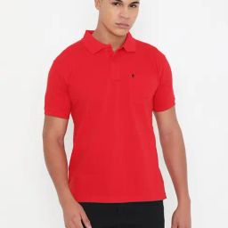 VIP Red Regular Fit Cotton Polo T-Shirt-picture-48