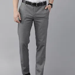 Arrow Men Mid-Rise Checked Tailored Trousers-image-36