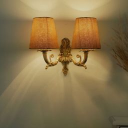 Fos Lighting Gold-Toned & White Double Wall Armed Sconce-image-63