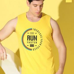 WOOSTRO Pack Of 2 Printed Combed Cotton Gym Vests VWS26(RUN YELLOW)(ALONE YELLOW)-image-90