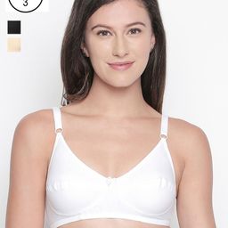 Bodycare Pack of 3 Solid Non-Wired Non Padded Everyday Bras E6584BSW-52