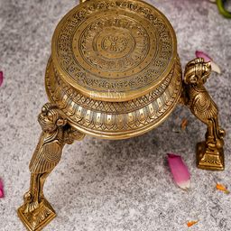 The Advitya Brass Yali Pooja Chowki-56