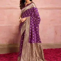 KALINI Woven Design Zari Silk Blend Banarasi Saree-31