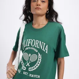 glitchez Varsity Print Oversized Fit T-shirt-image-66