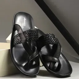 Azzaro Black Men Black Slip-On Flip Flops-picture-56