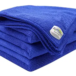 Softspun 30x30 cm 340 GSM Blue Microfiber Cloth Pack of 4 Pcs-image-13
