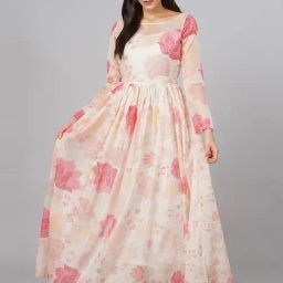 Cation Off-White Floral Print Maxi Dress-image-8