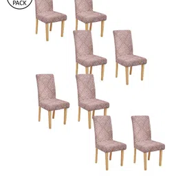 Cortina Set Of 8 Pink Self-Design Chair Covers-20