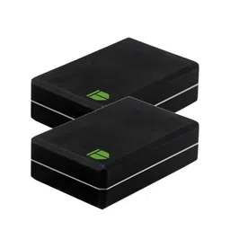 TEGO Set Of 2 Black & Green Solid Boost Yoga Blocks-image-68