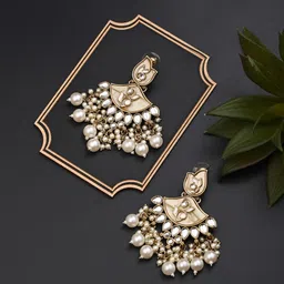 Anvik Gold-Plated Mother of Pearl Classic Chandbalis Earrings-picture-42