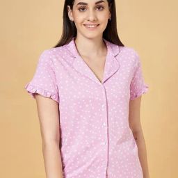 Dreamz by Pantaloons Lilac Cotton Printed Night Shirt-picture-30